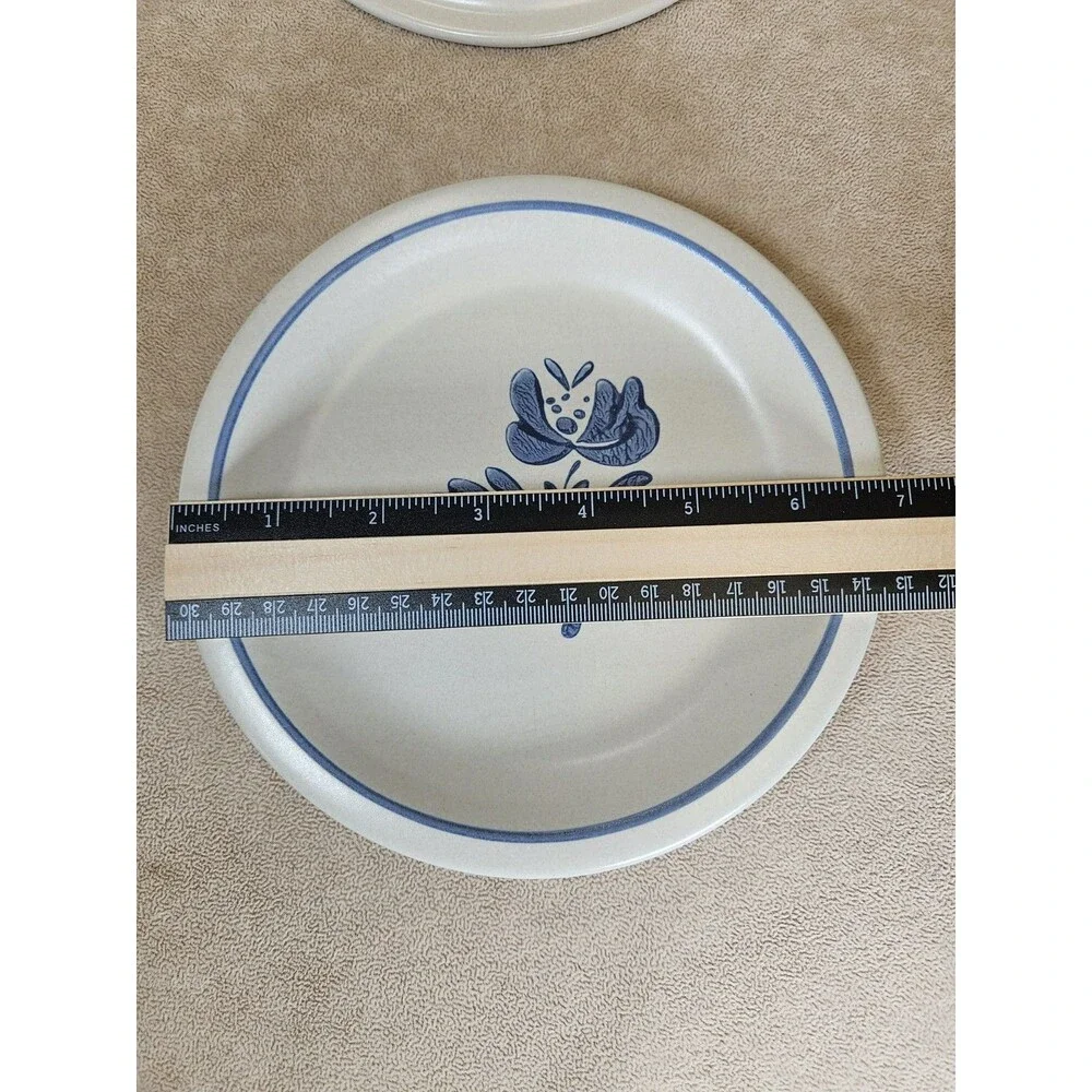 Set Of 4 Pfaltzgraff Yorktowne 6.75“ Salad Bread Dessert Plates Blue Floral USA